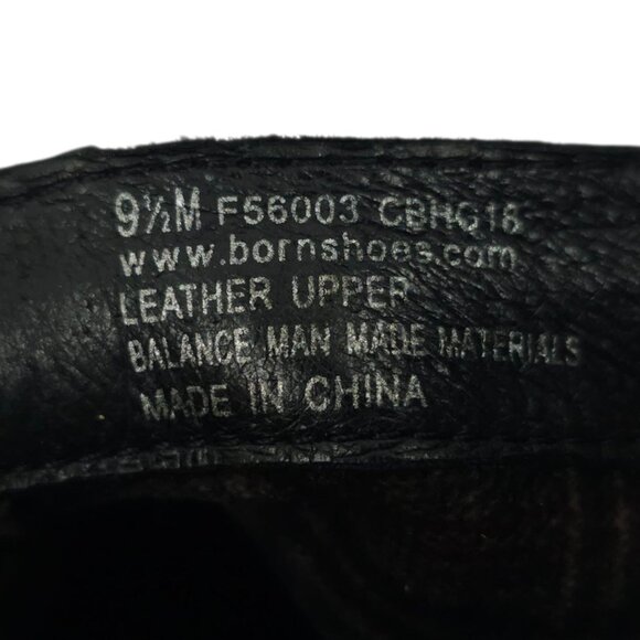 Born Ankle Boots Womens 9.5 M Leather Block Heel Side Zip Lace Up Black F56003 - Picture 8 of 16